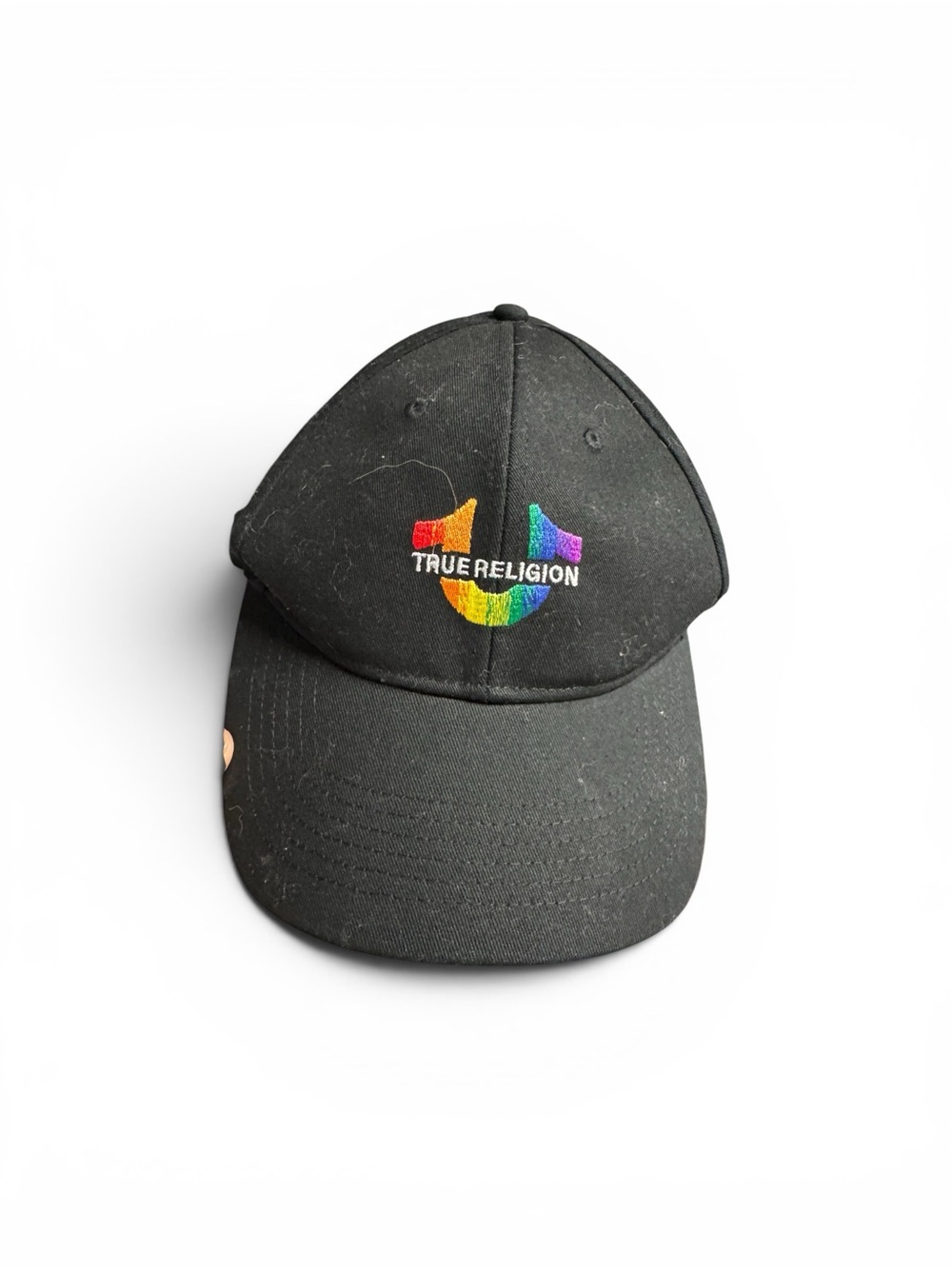 True Religion Black Baseball Cap with Rainbow Logo